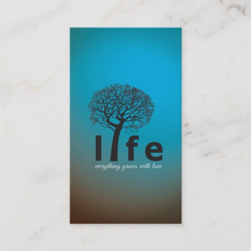 Teal Inspirational Life Tree Quote Business Cards