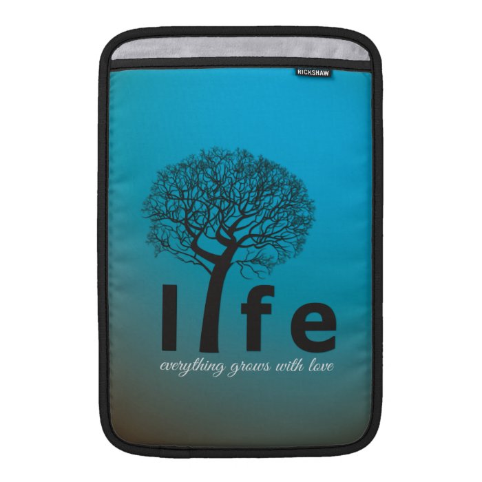 Teal Inspirational Life Tree Quote MacBook Sleeves