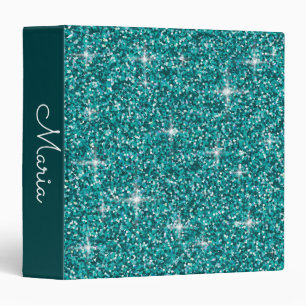 Teal iridescent glitter binder