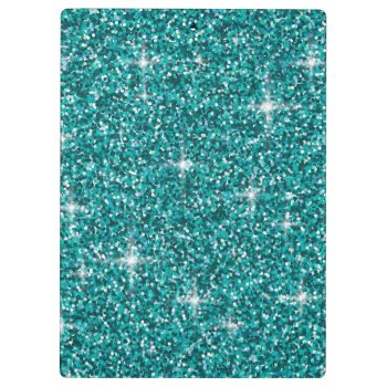 Teal Iridescent Glitter Clipboard by LifeOfRileyDesign at Zazzle