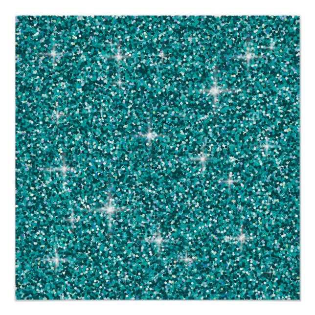 Teal iridescent glitter poster (Front)