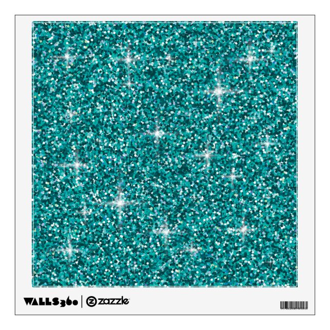Teal iridescent glitter wall sticker (Front)
