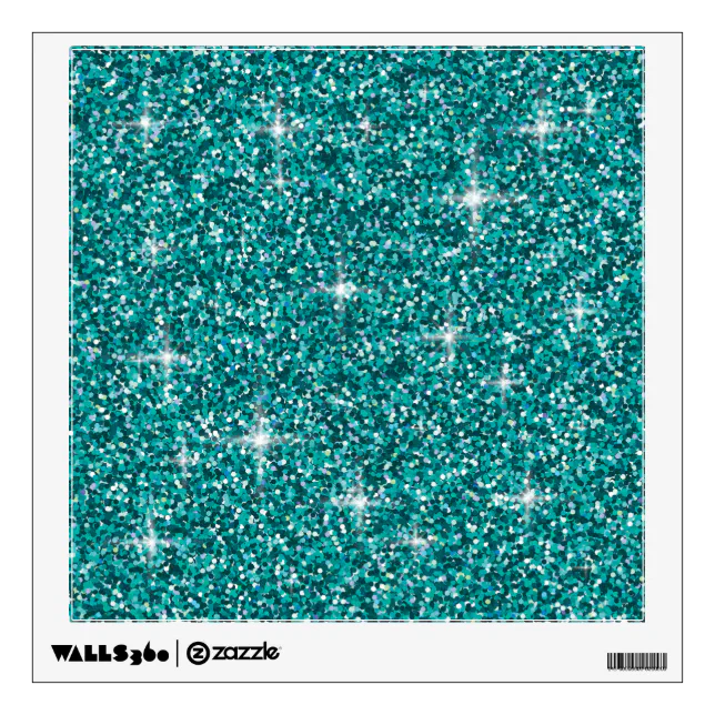 Teal iridescent glitter wall sticker