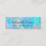 Teal Iridescent Holographic Glitter Mini Business Card
