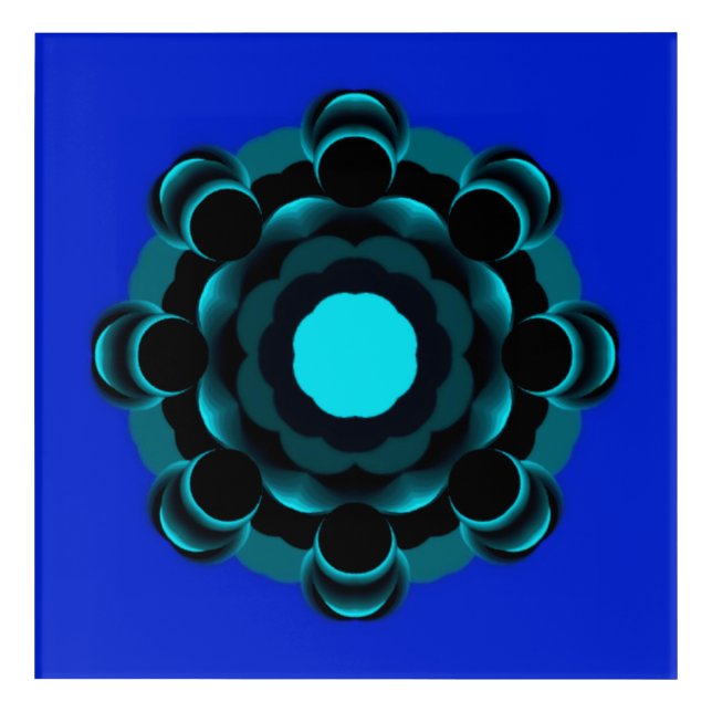 Teal-ish Mandala Design ~ 7.25.24.2 Acrylic Print (Front)