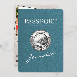 Teal Jamaica Passport Save The Date