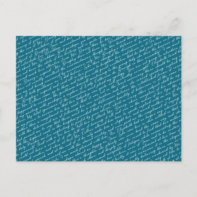 Teal Jane Austen Pride Prejudice Netherfield Ball Postcard (Front)
