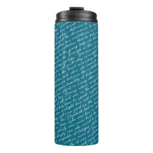 Teal Jane Austen Pride Prejudice Netherfield Ball Thermal Tumbler