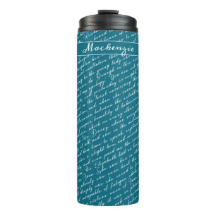 Teal Jane Austen Pride Prejudice Netherfield Ball Thermal Tumbler