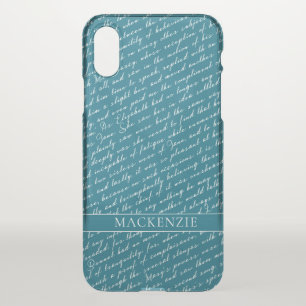 Teal Jane Austen Pride Prejudice Netherfield Ball iPhone XS Case