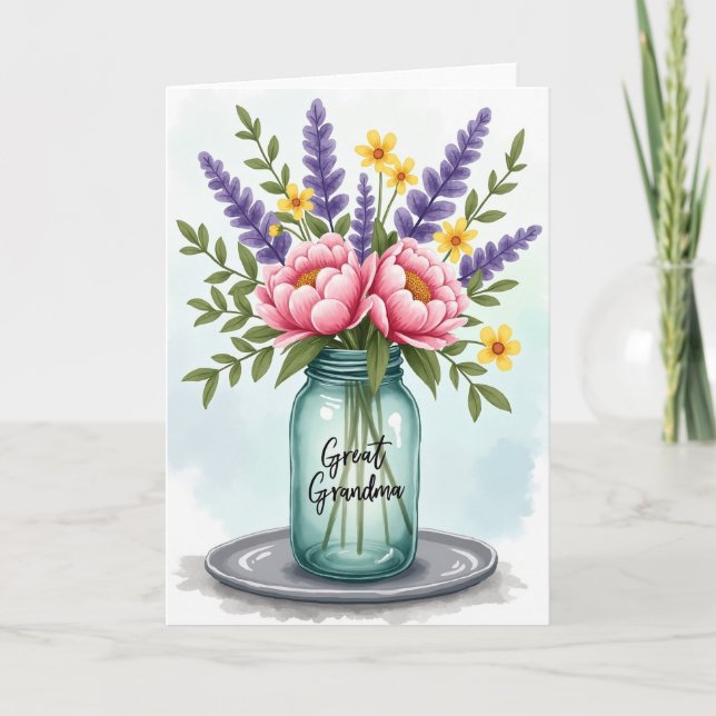 Teal Jar Mothers Day Art Card (Front)