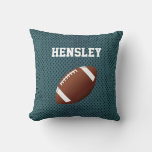 Teal Jersey Football Throw Pillow
