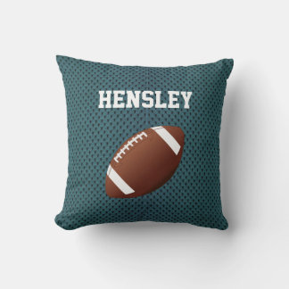 Teal Jersey Football Throw Pillow