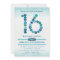 Teal Jewels Sweet 16 Birthday Party Invitations
