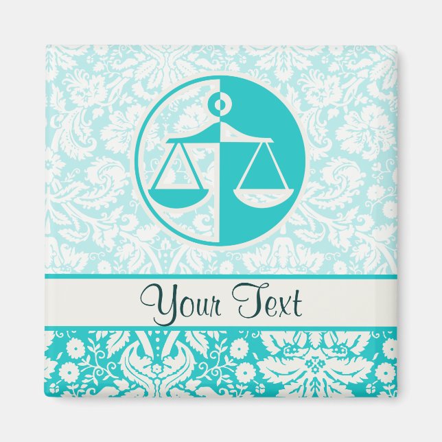 Teal Justice Scales Magnet (Front)