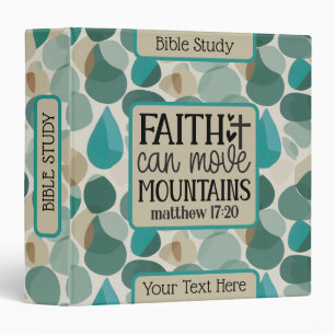 Teal Khaki Abstract Customized Bible Study 3 Ring Binder