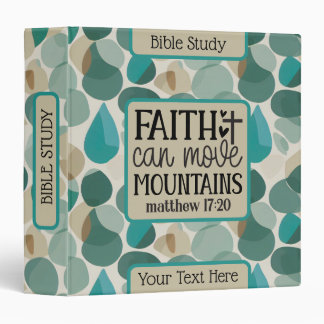Teal Khaki Abstract Customized Bible Study 3 Ring Binder