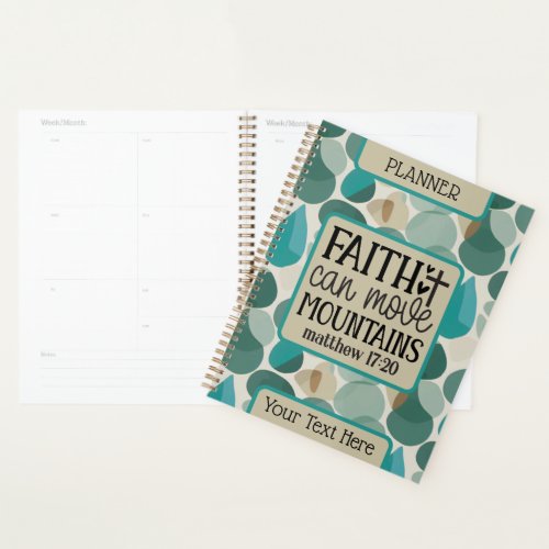 Teal Khaki Abstract Customized Bible Study Planner