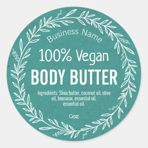 Teal Labels For Vegan Product