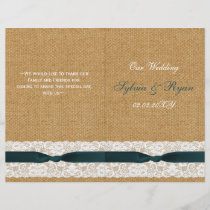 Teal Lace and Burlap Wedding