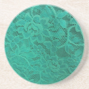 Teal Lace Sandstone Coaster
