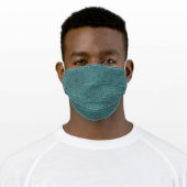 Teal Lace Texture Adult Cloth Face Mask (Worn)