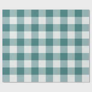 Teal Large Checkered Gingham Wrapping Paper