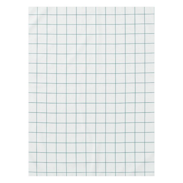 Teal Large Grid Check Tablecloth (Front)
