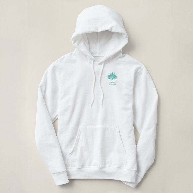Teal Las Vegas Showgirl Bachelorette Bridesmaid Hoodie (Design Front)