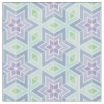 Teal &amp; Lavender Geometric Stars &amp; Diamonds Pattern Fabric