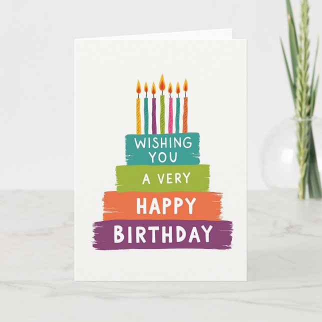 Teal Layered Birthday Image Card (Front)