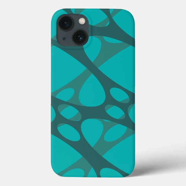 Teal Layered Ovals  Case-Mate iPhone Case (Back)