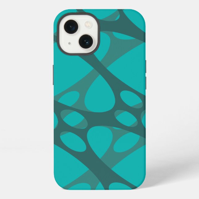 Teal Layered Ovals  Iphone Case (Back)