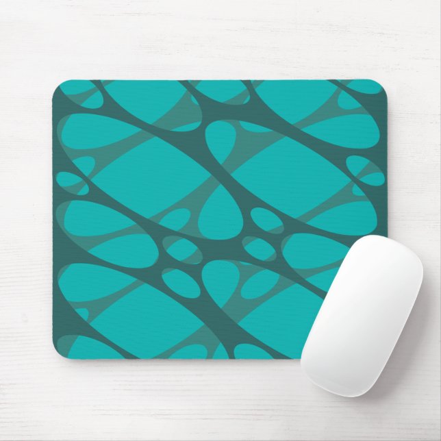 Teal Layered Ovals  Mouse Pad (With Mouse)