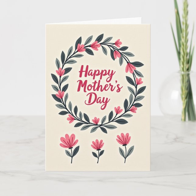 Teal Leaf Mothers Card (Front)