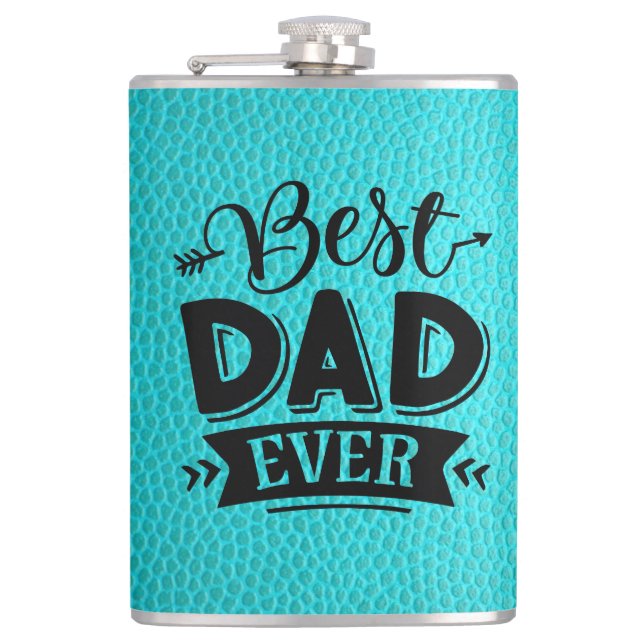 Teal Leather Design | Flask (Front)