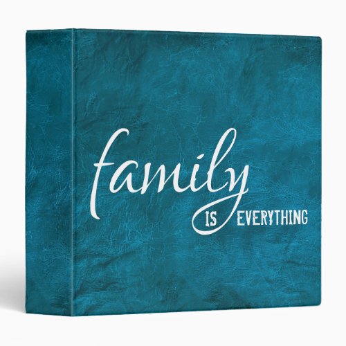 Teal Leather Family Album 3 Ring Binder