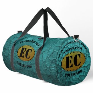 Teal Leather Imitation Elongated Coin Collector Duffle Bag