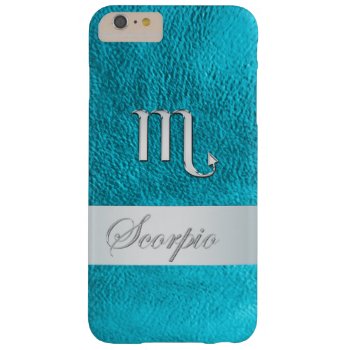 Teal Leather Zodiac Sign Scorpio Barely There Iphone 6 Plus Case by UROCKSymbology at Zazzle