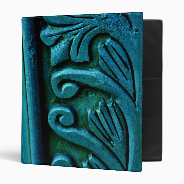 Teal Leaves 3 Ring Binder (Front/Inside)