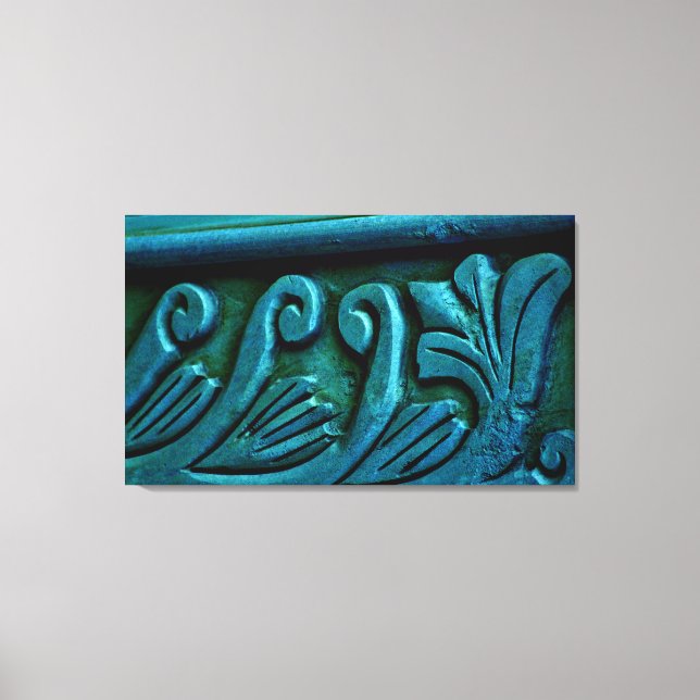 Teal Leaves Canvas Print (Front)