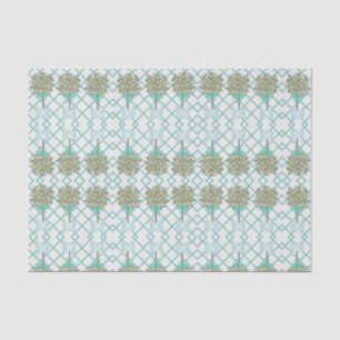 Teal Lemon Topiary Robin's Egg Blue Wrapping Pape Tissue Paper