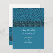 Teal Leopard Pattern Save the Date (Front/Back)
