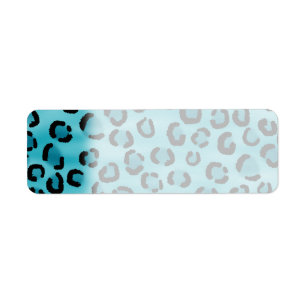 Teal Leopard Print Pattern. Label