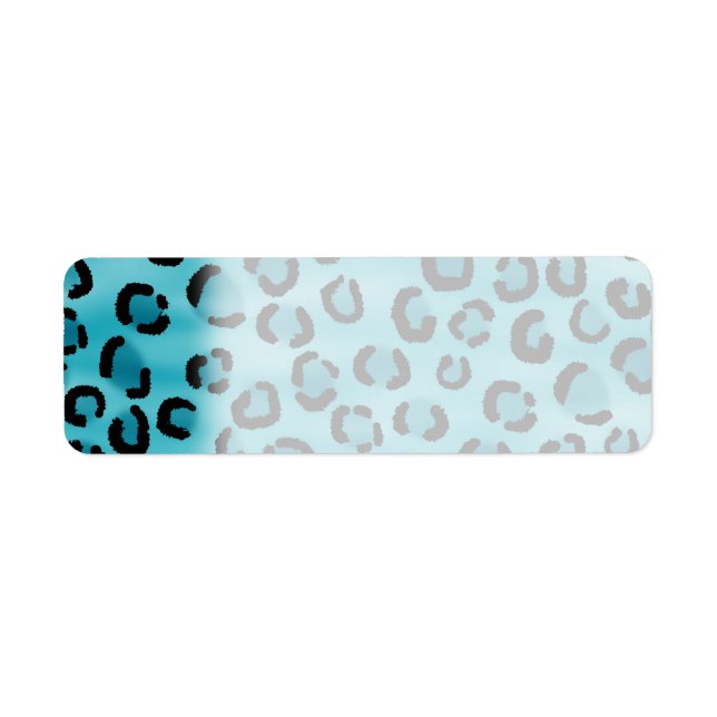 Teal Leopard Print Pattern. Label (Front)