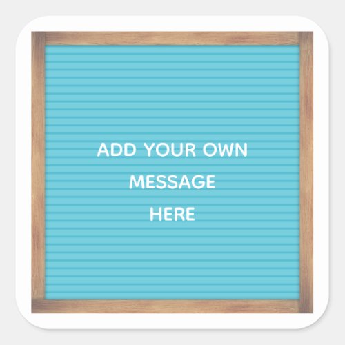 Teal Letterboard Marquee Sign Custom Message Square Sticker