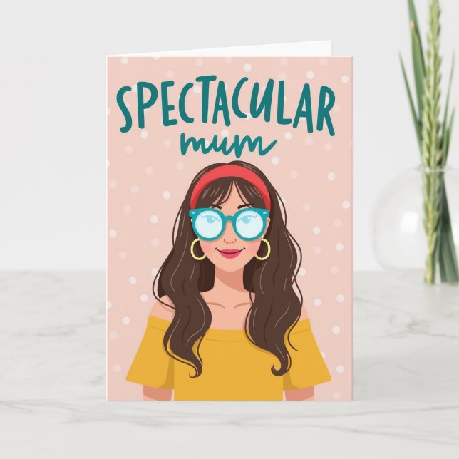 Teal Lettered Mum Portrait Card (Front)