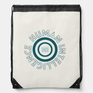 Teal Letters H.I. Drawstring Bag