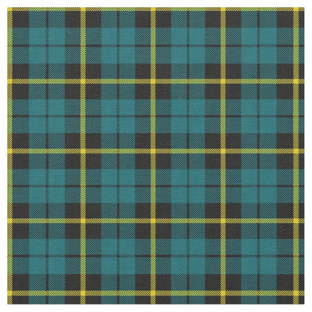 Teal light blue aqua yellow stripe plaid print2 fabric (Close Up)