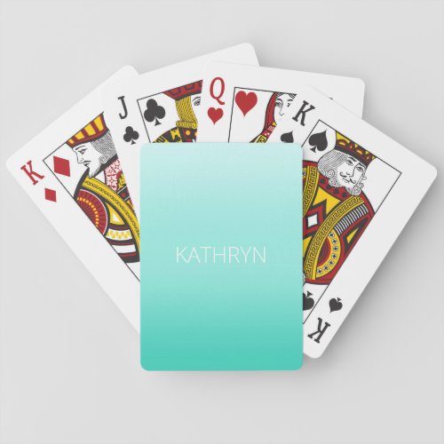 teal light fresh graduated levels playing cards